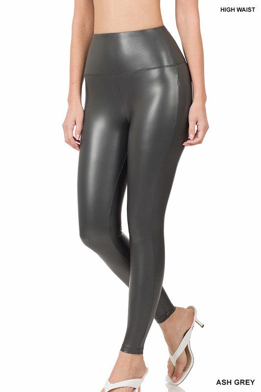 High Rise Faux Leather Leggings (Ships from CA)