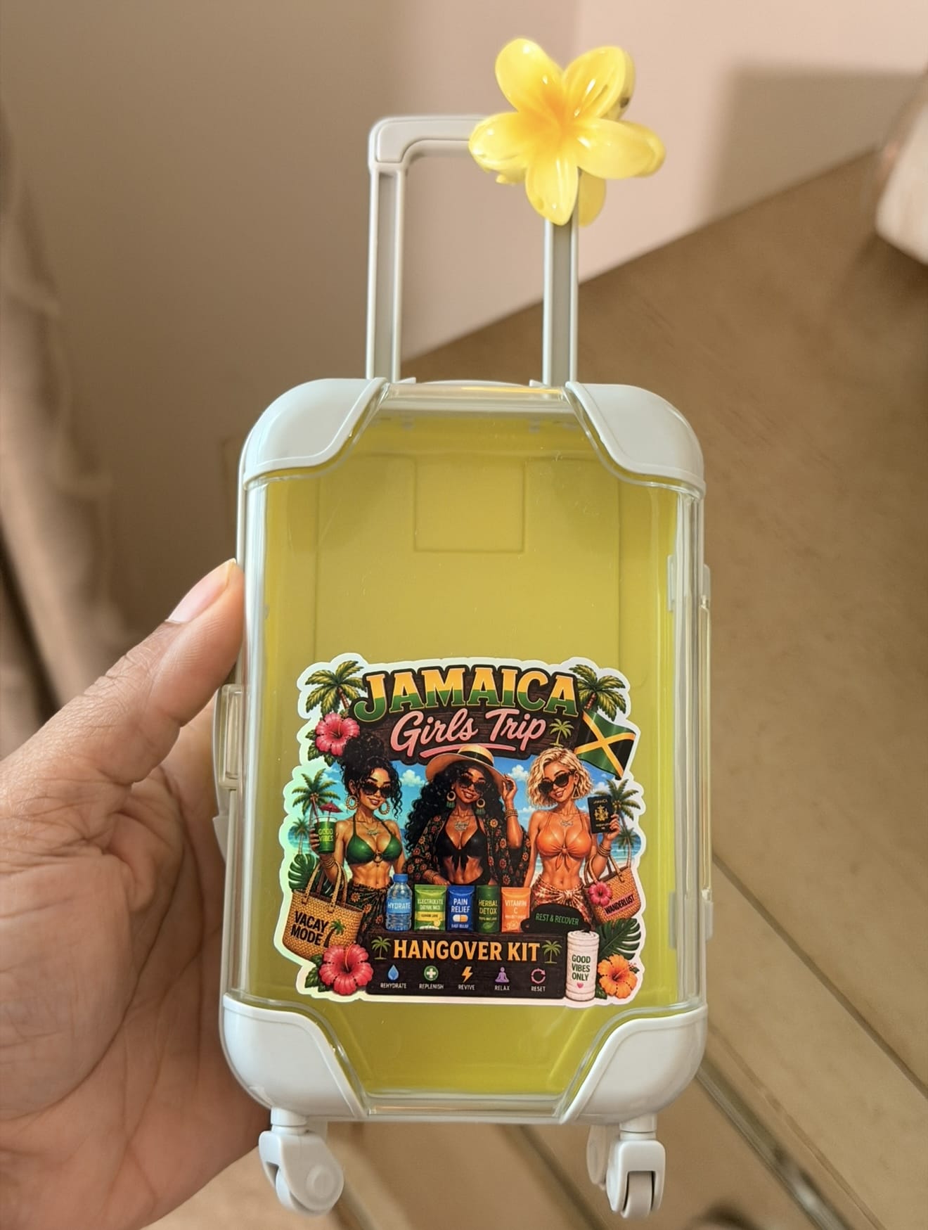 Jamaica Girls Trip Travel Kit – Mini Suitcase with Holographic Sticker or Sticker Pack