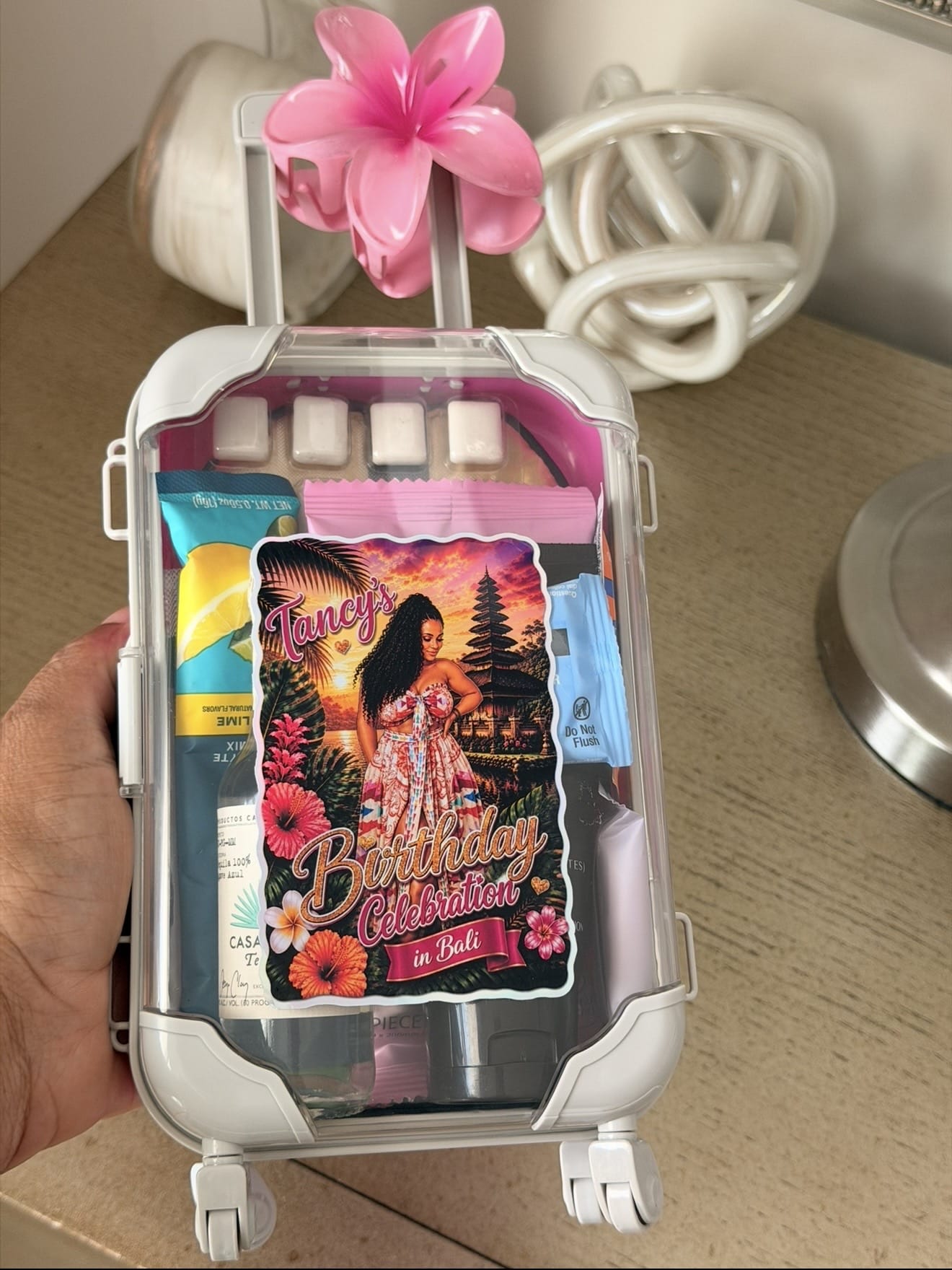 Large Mini Suitcase Party Favor | Empty Suitcase for Girls Trips & Bachelorette Parties
