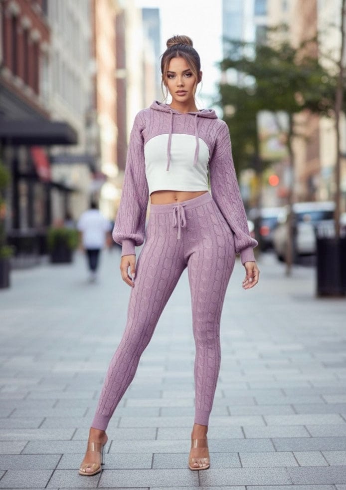 Lavender Knit Set
