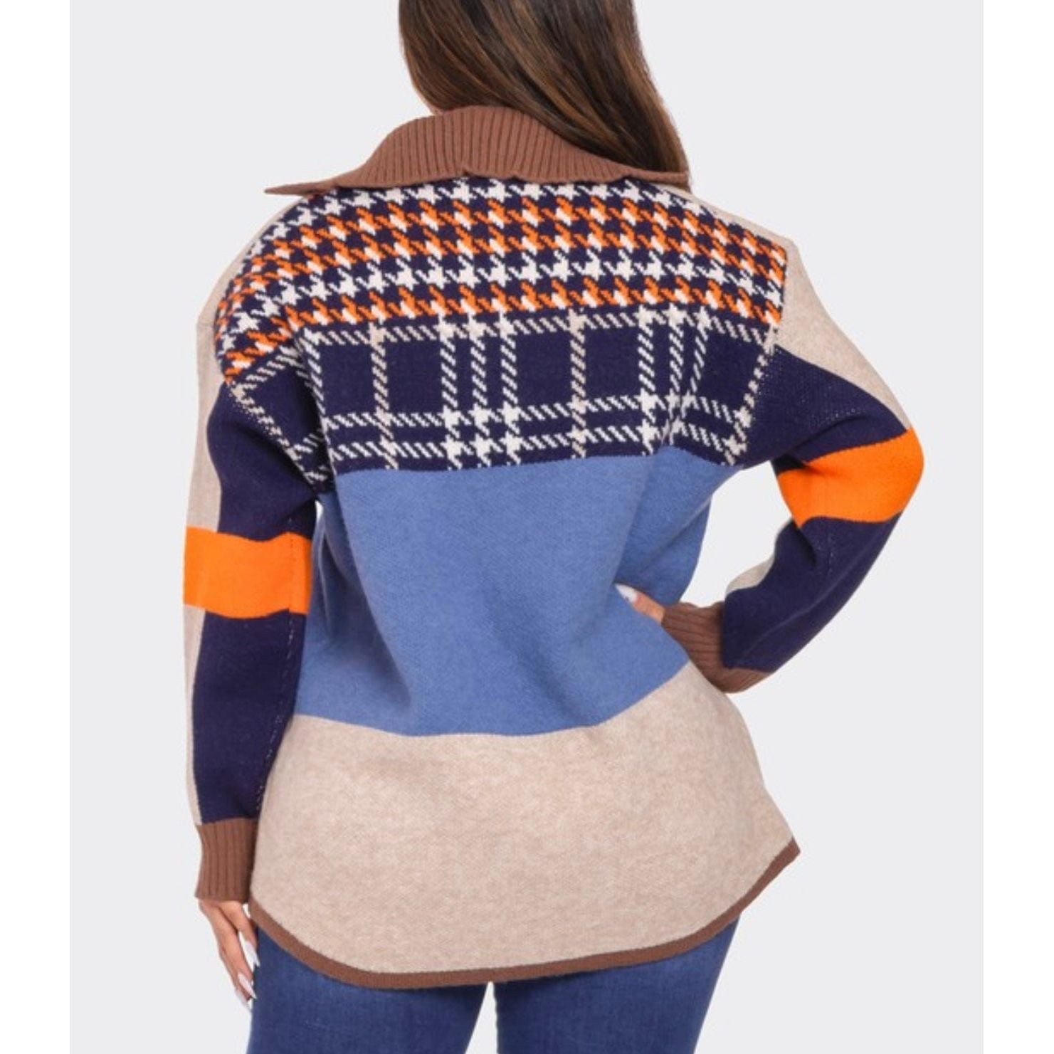 One Size Brown Multi Cardigan Sweater