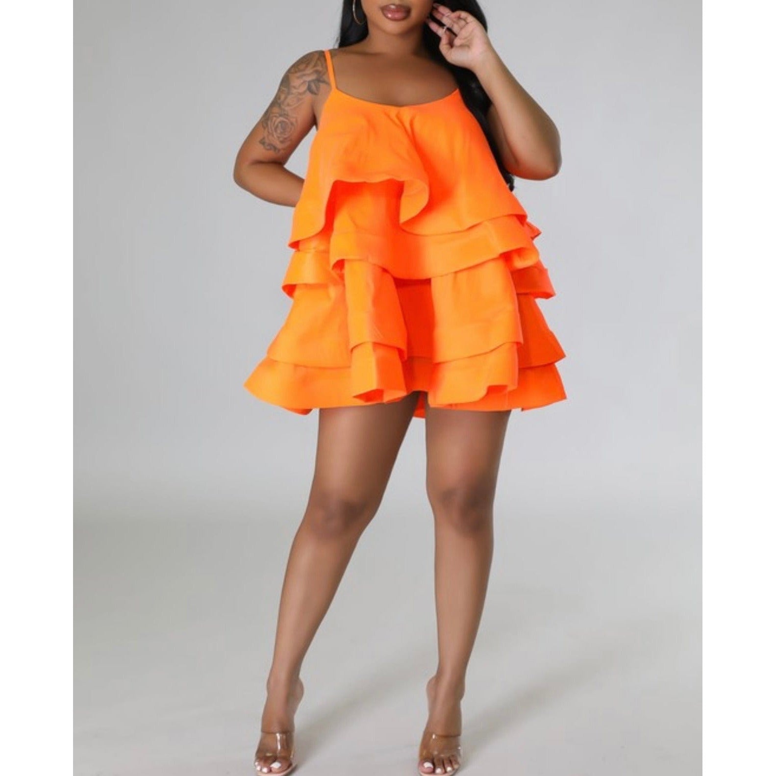 Orange Ruffle Dress