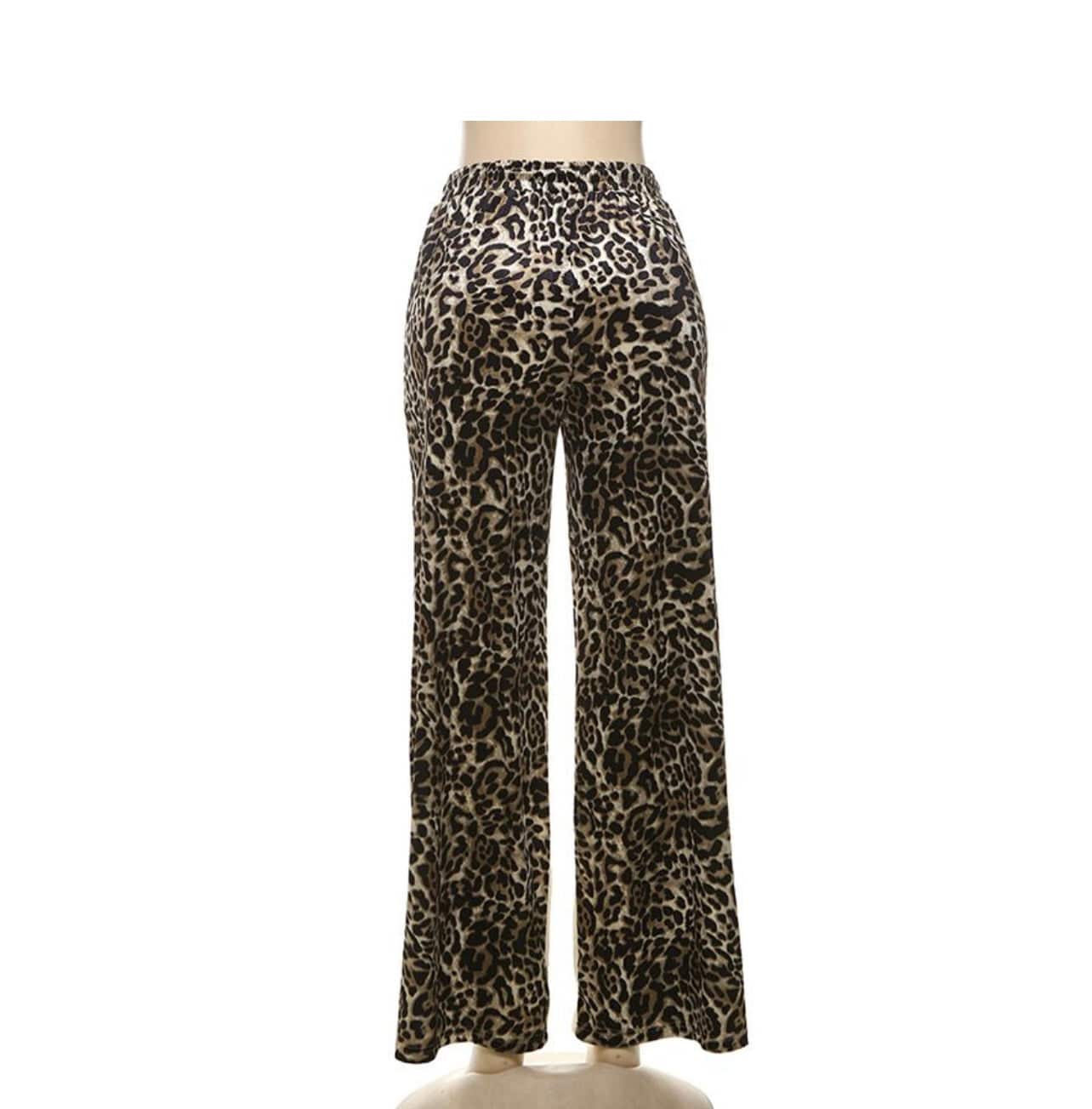 Panelled Striped Leopard Pants