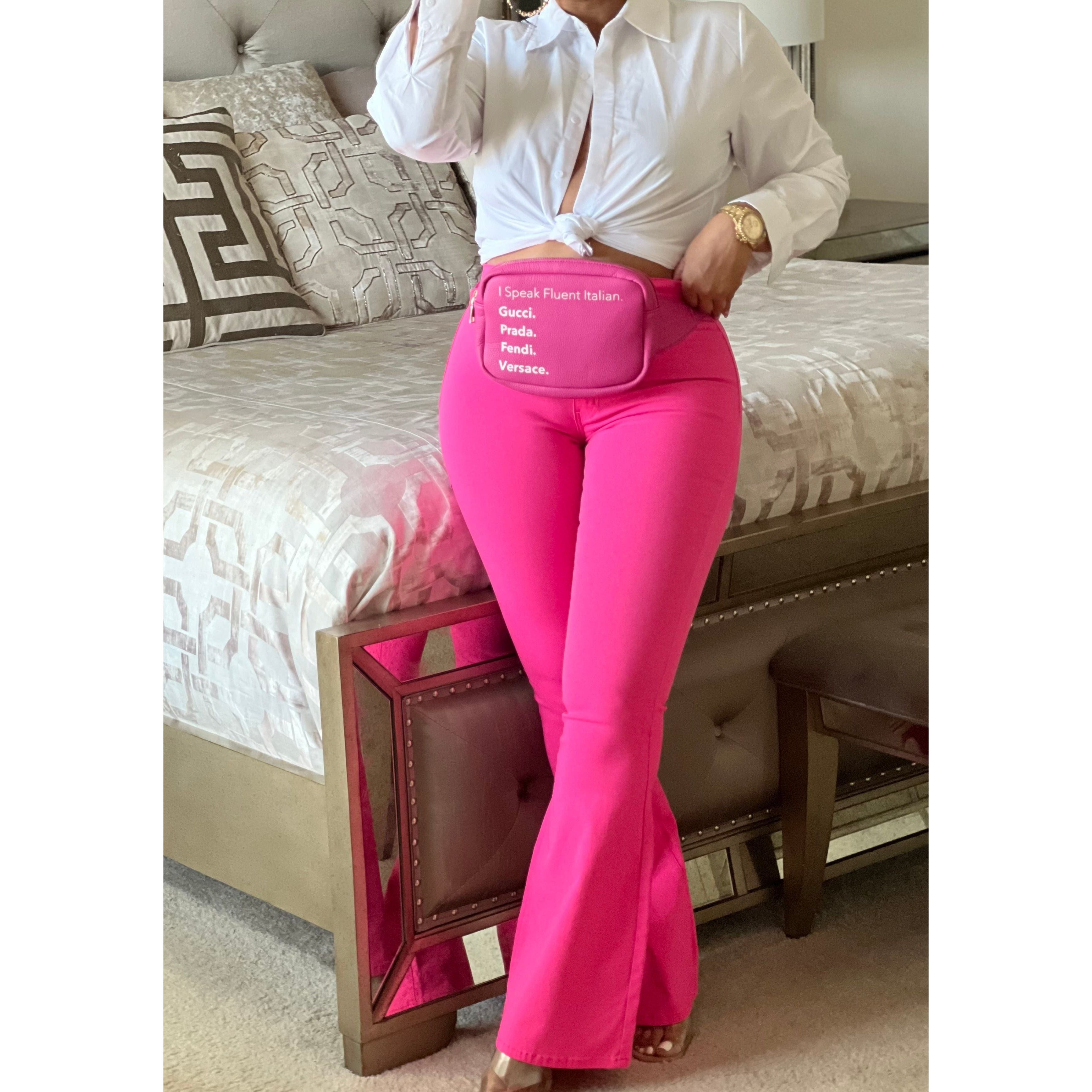 Pink (PREORDER-ships 3/29) Pink Fluent Italian Fanny Pack