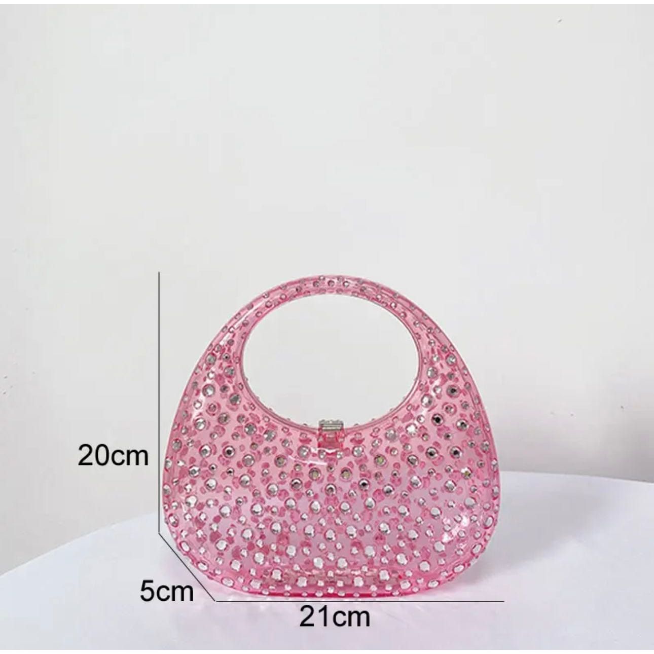 Pink Rhinestone Clutch Bag