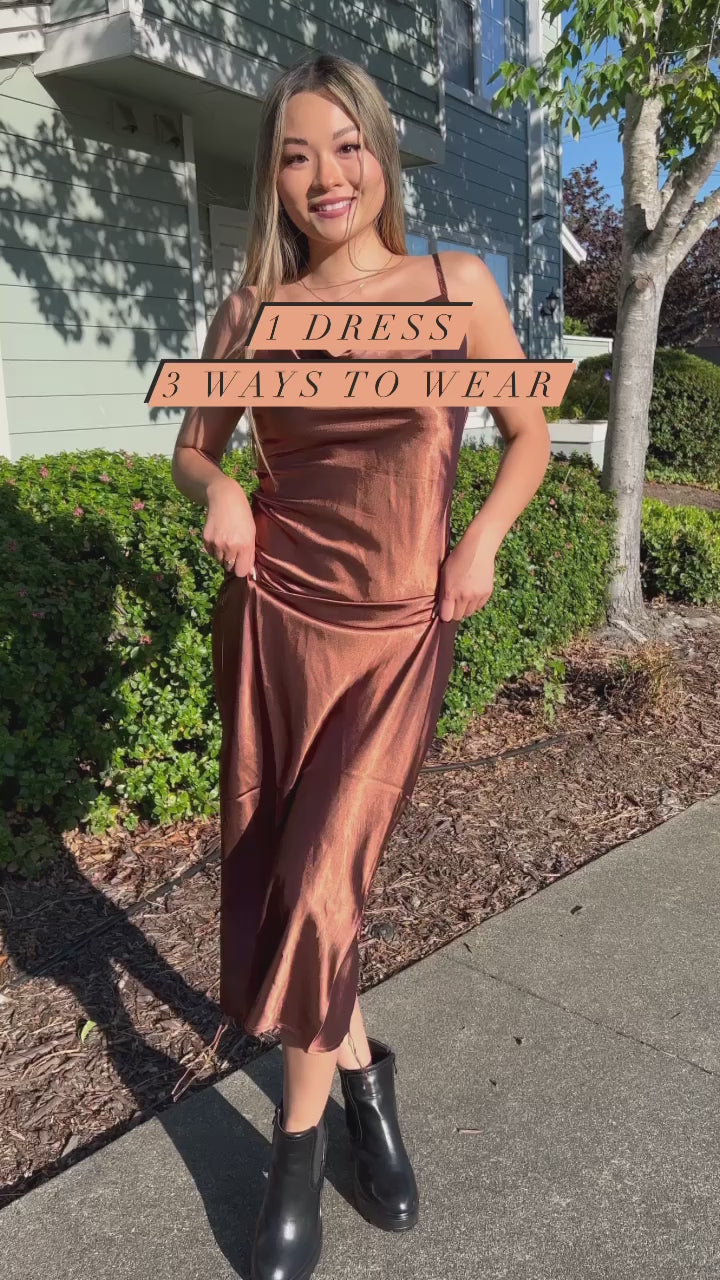 Brown Adjustable Slip Dress