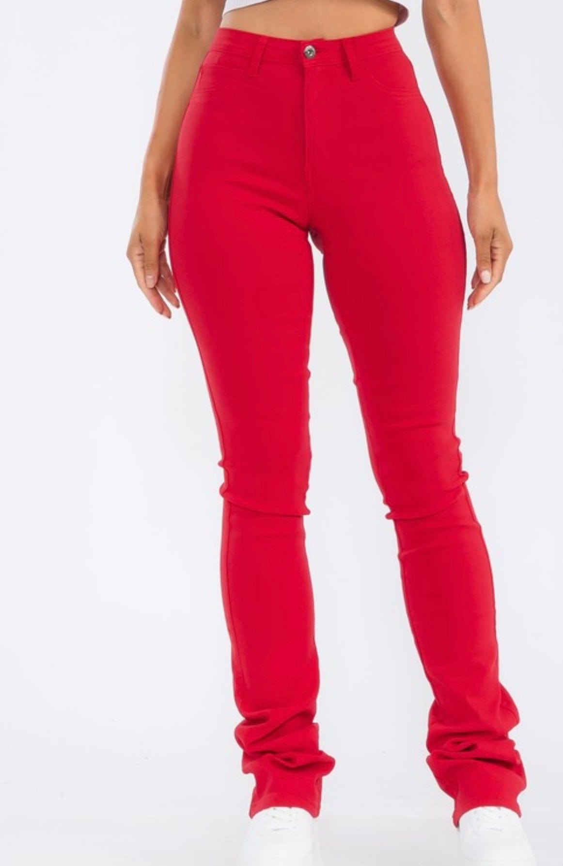 Red Stacked Jeans