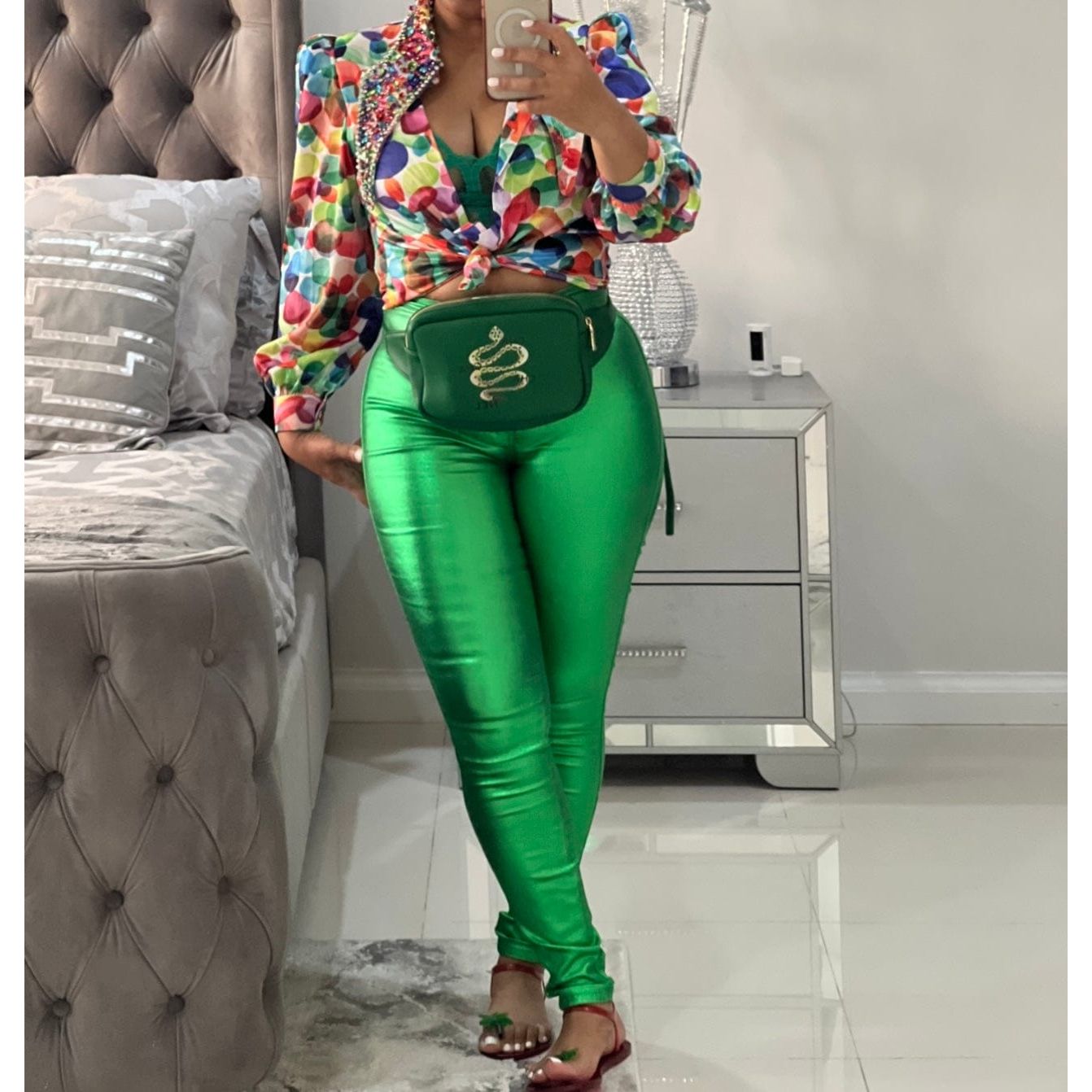 Tops Multi Colored Embellished Blouse