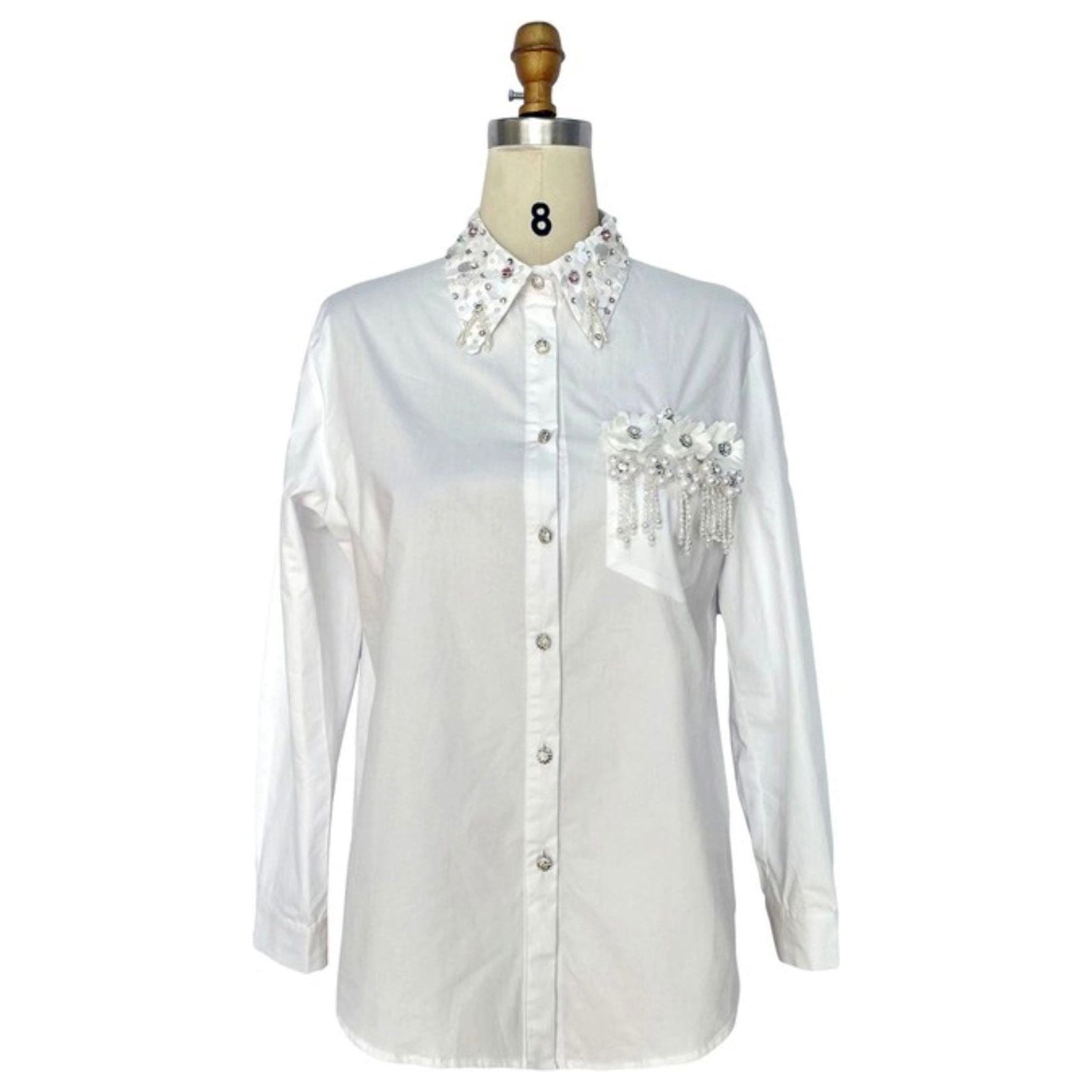 Tops White Embellished Blouse
