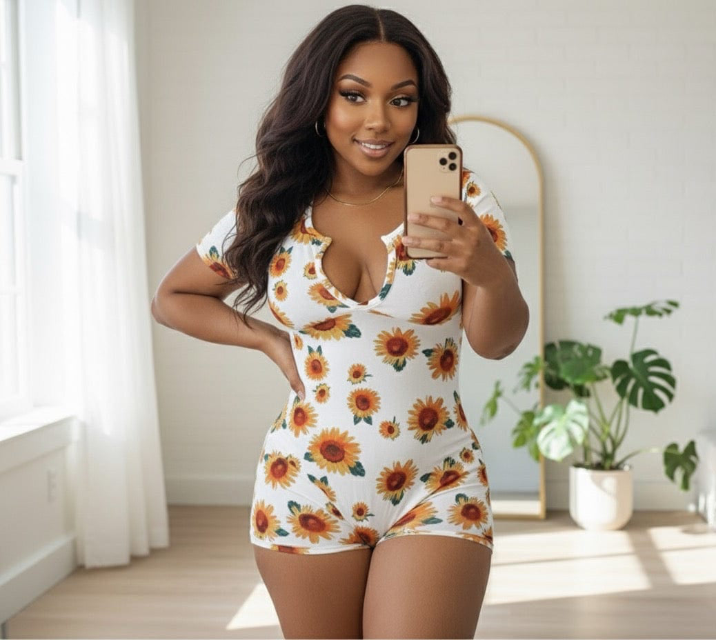 White Sunflower Romper