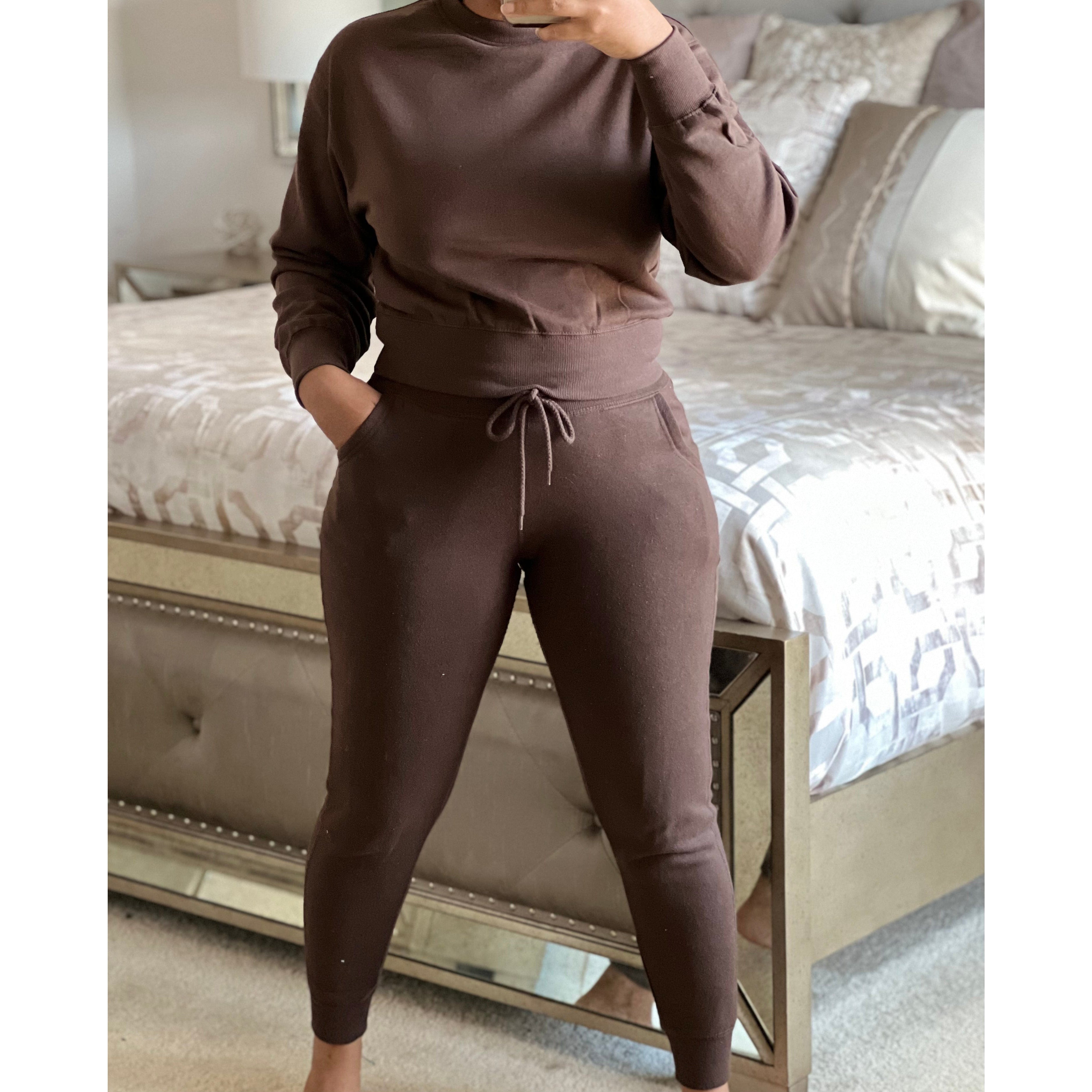 Apparel & Accessories Chocolate Jogger Set-Pants with back pocket