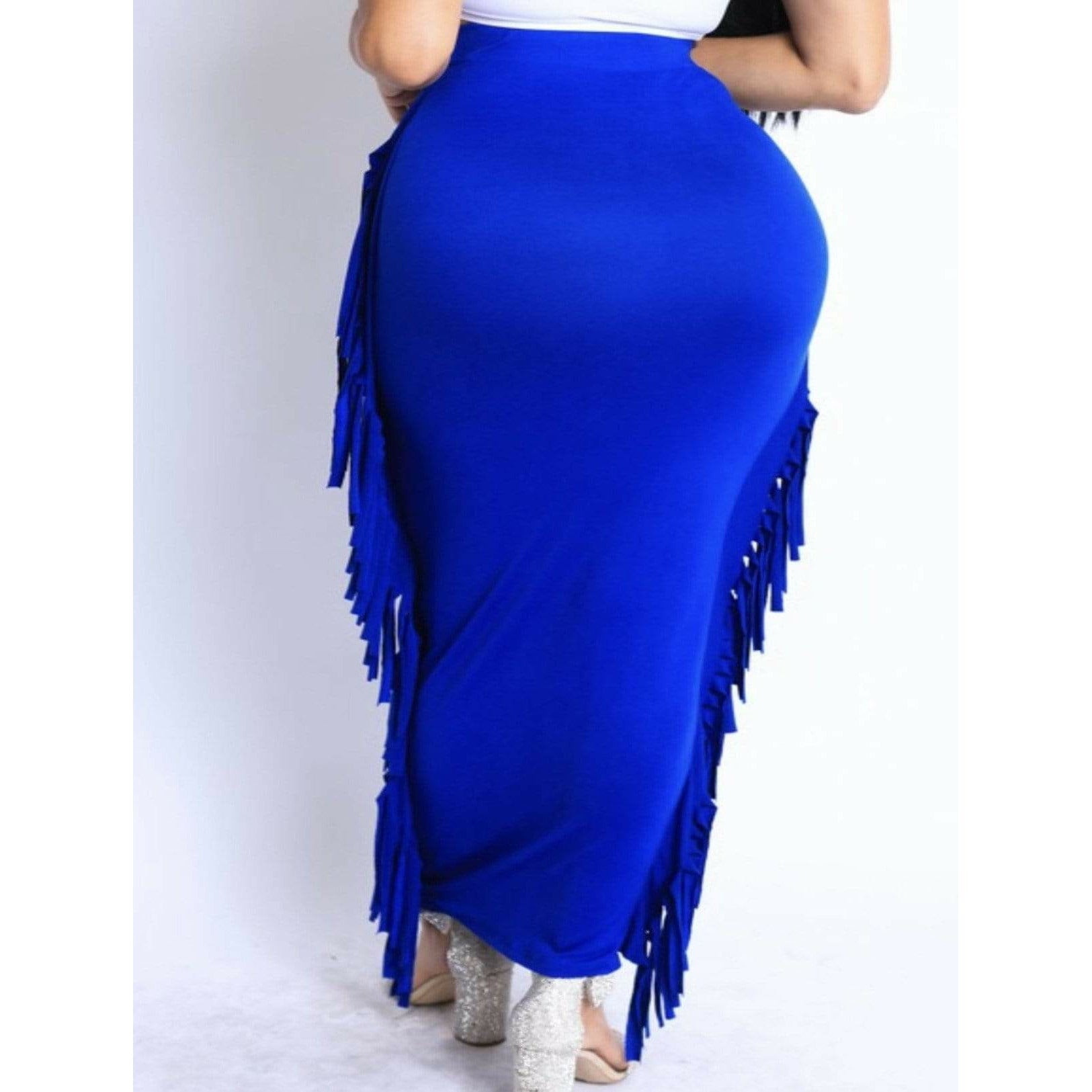 Blue Fringe Skirt