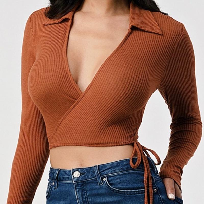 Camel Wrap Top