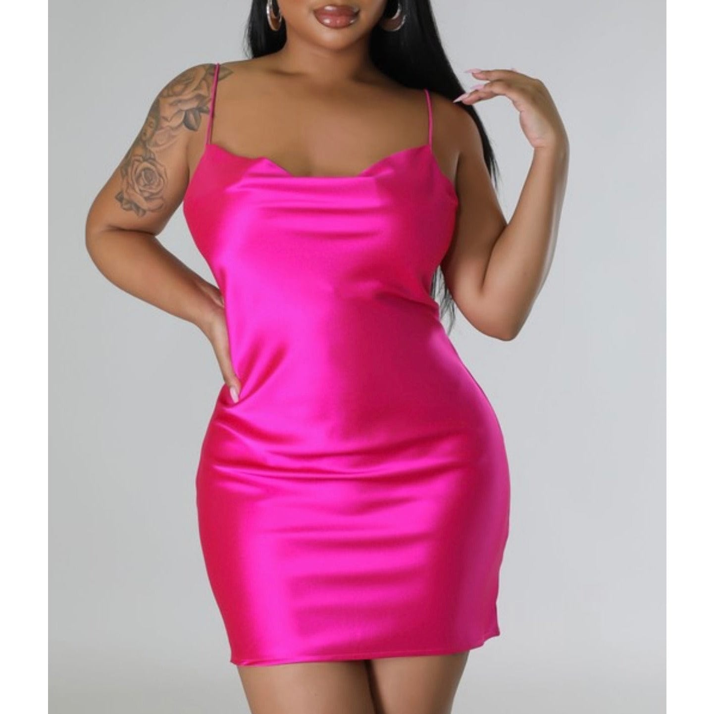 Dress Pink Satin Slip Dress