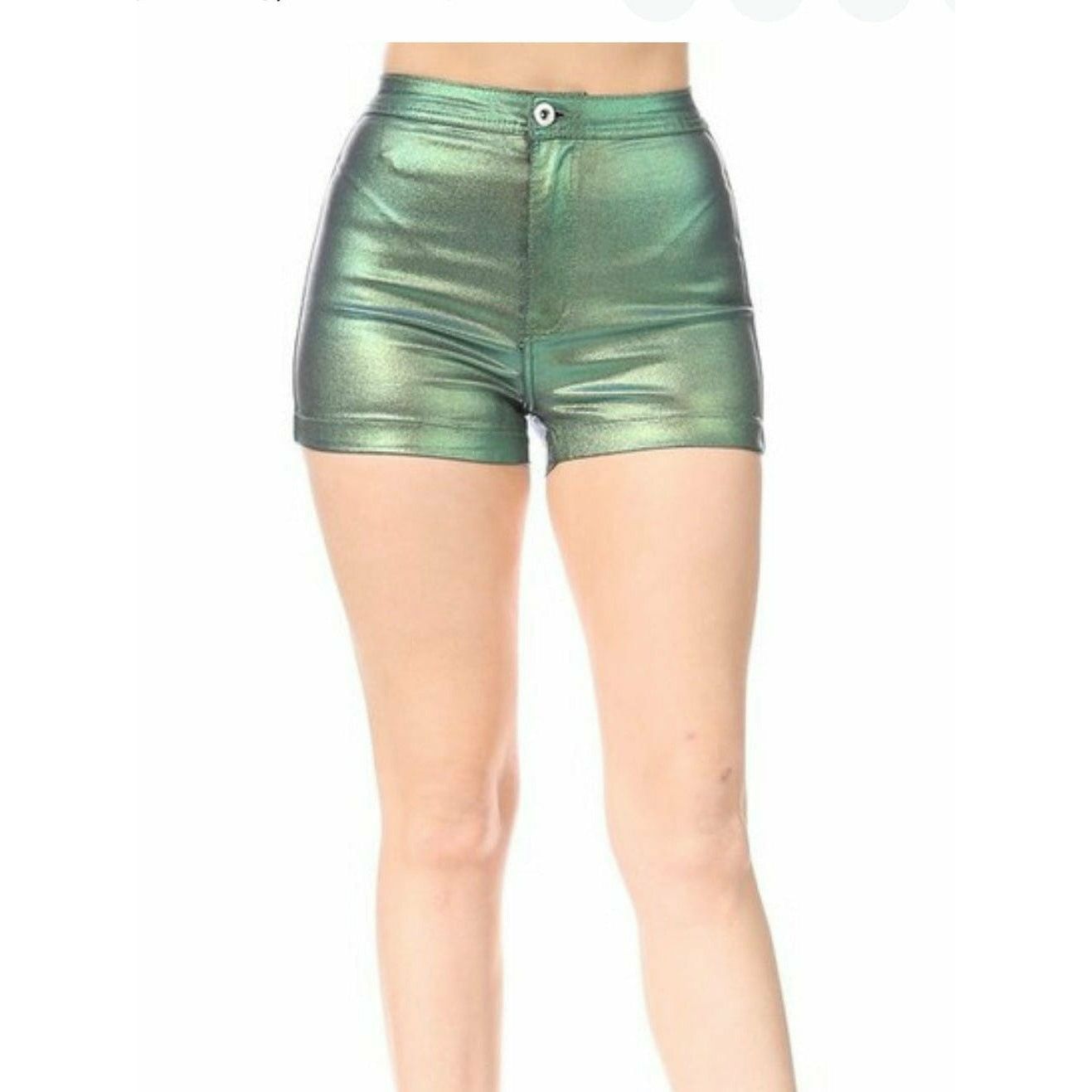 Green Iridescent Shorts