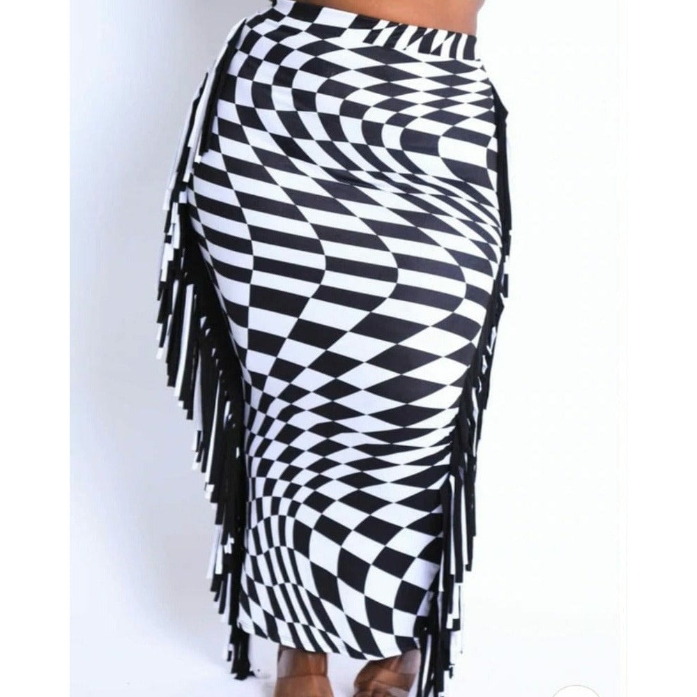 Hypnotized Fringe Skirt