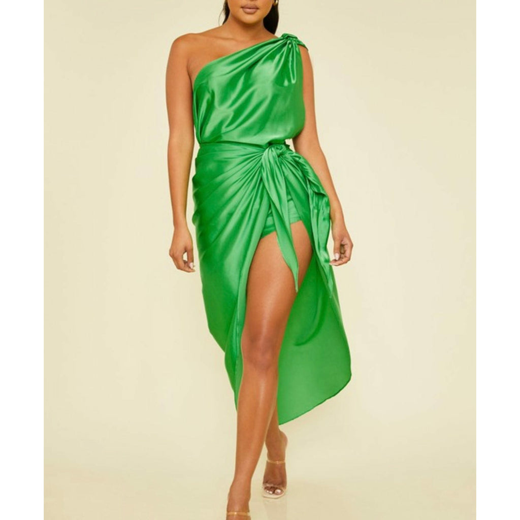 Kelly Green Wrap Dress – Fancy Tancy