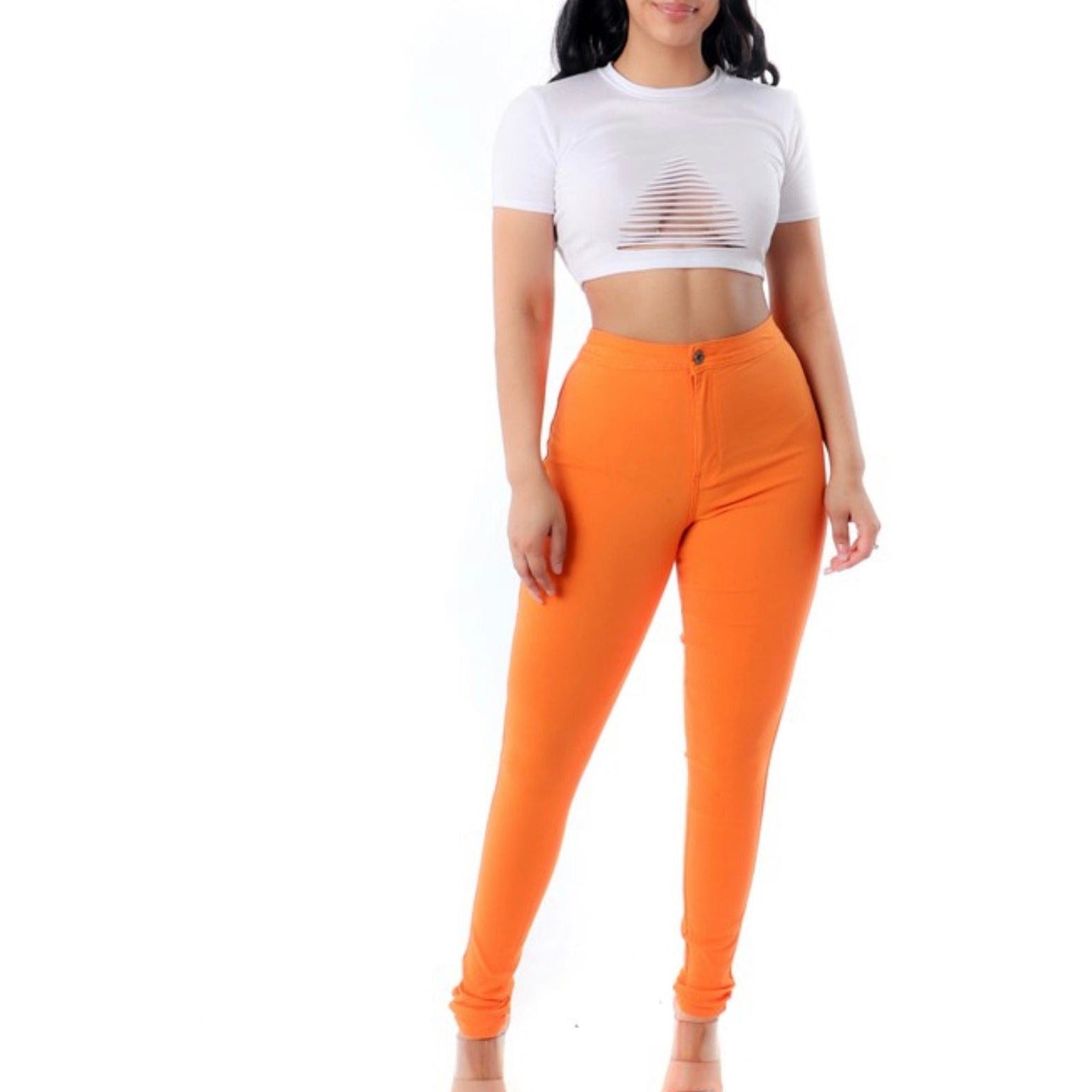 Orange Jegging Pants