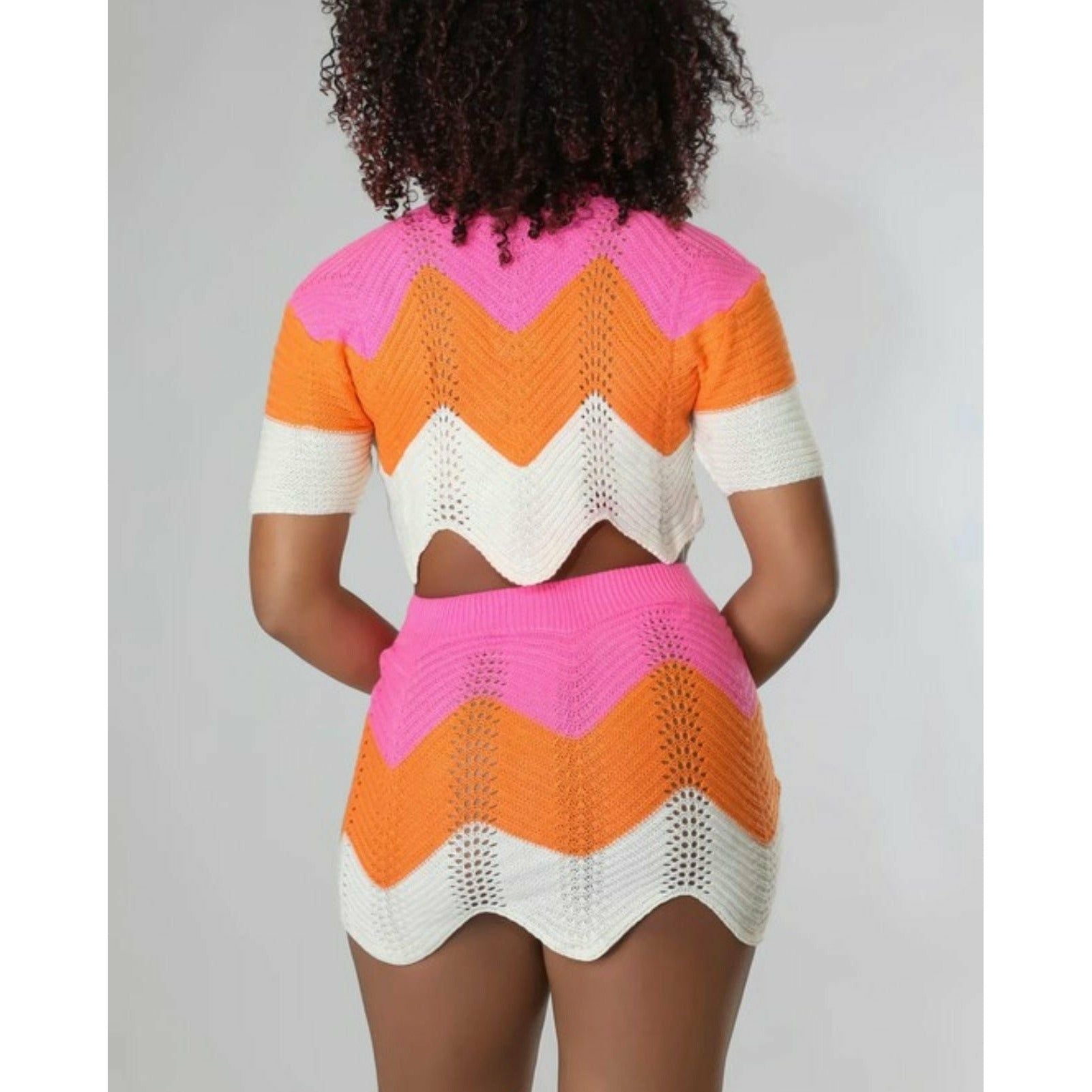 Orange Sherbet Skirt Set