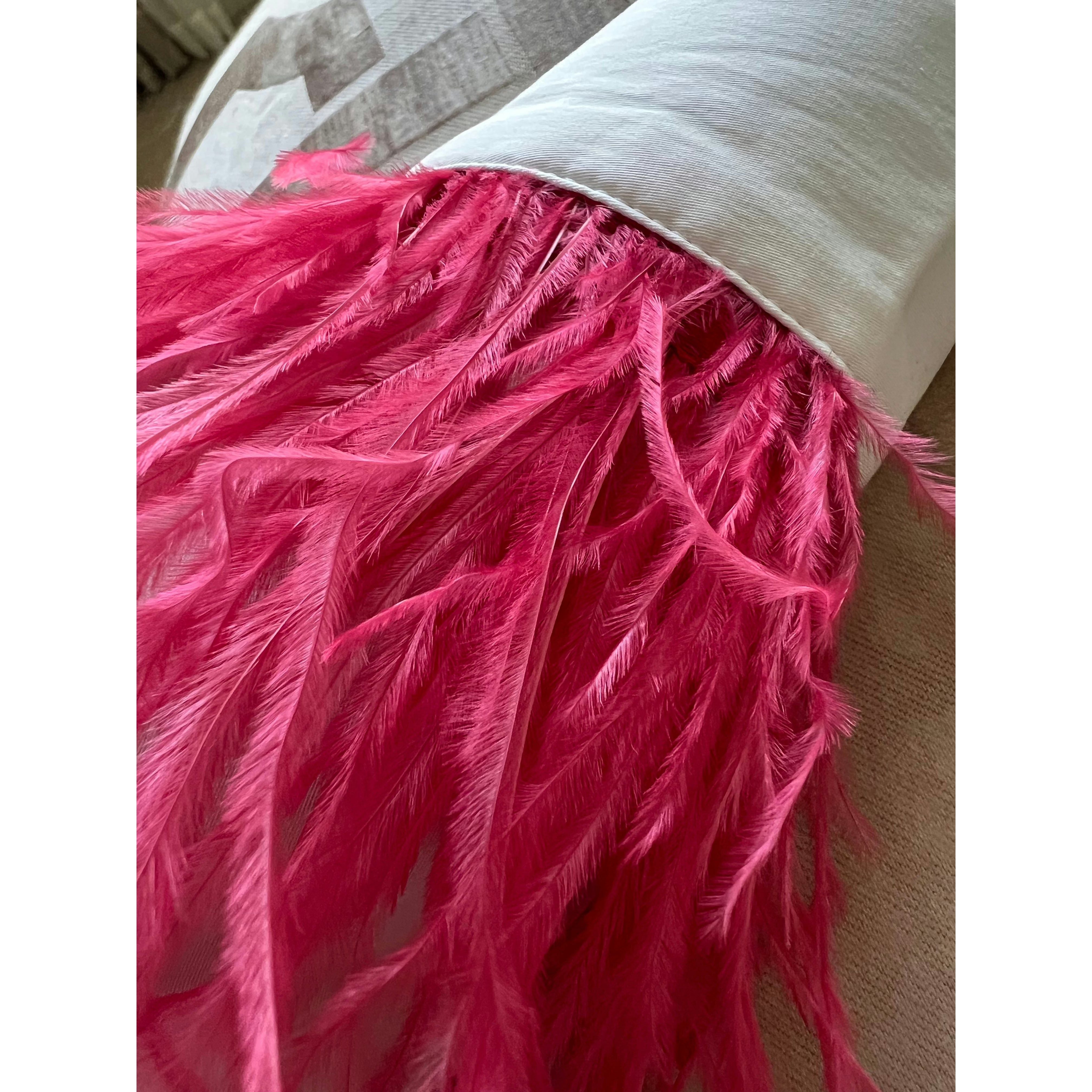 Pink Feather Sleeve Blouse