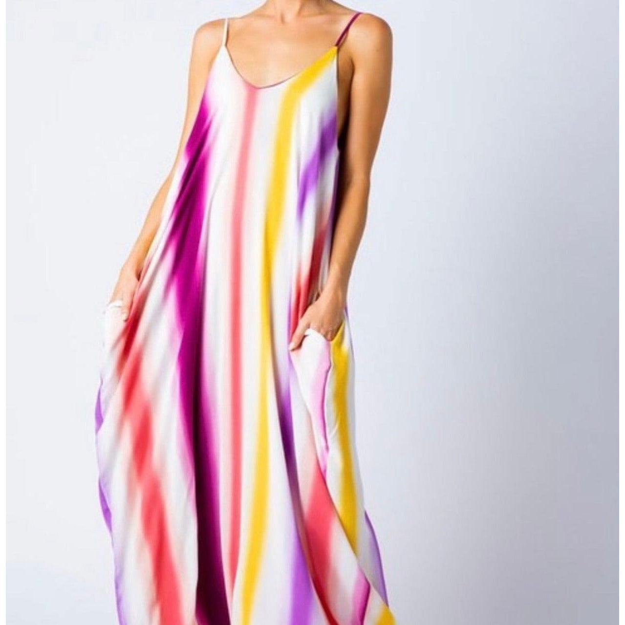 Rainbow Ombré Maxi Dress