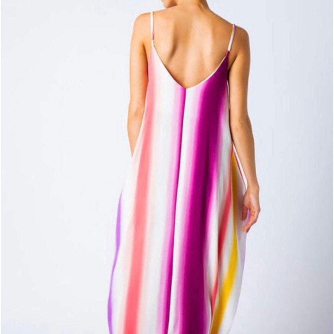 Rainbow Ombré Maxi Dress