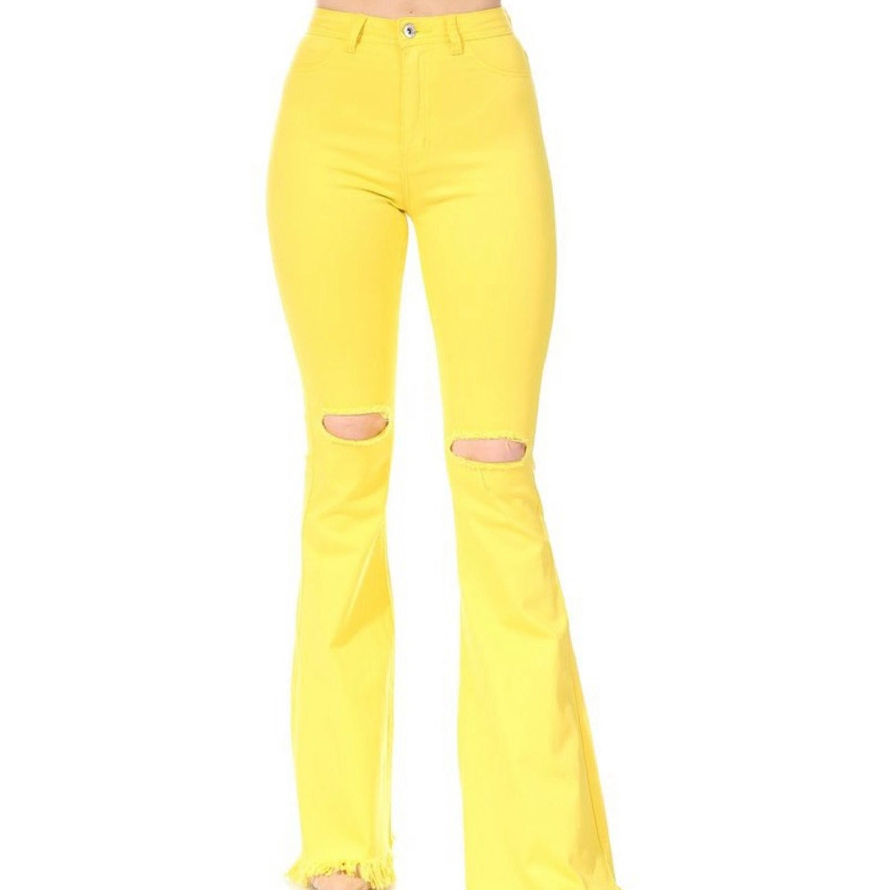 Yellow Bell Bottom Jeans